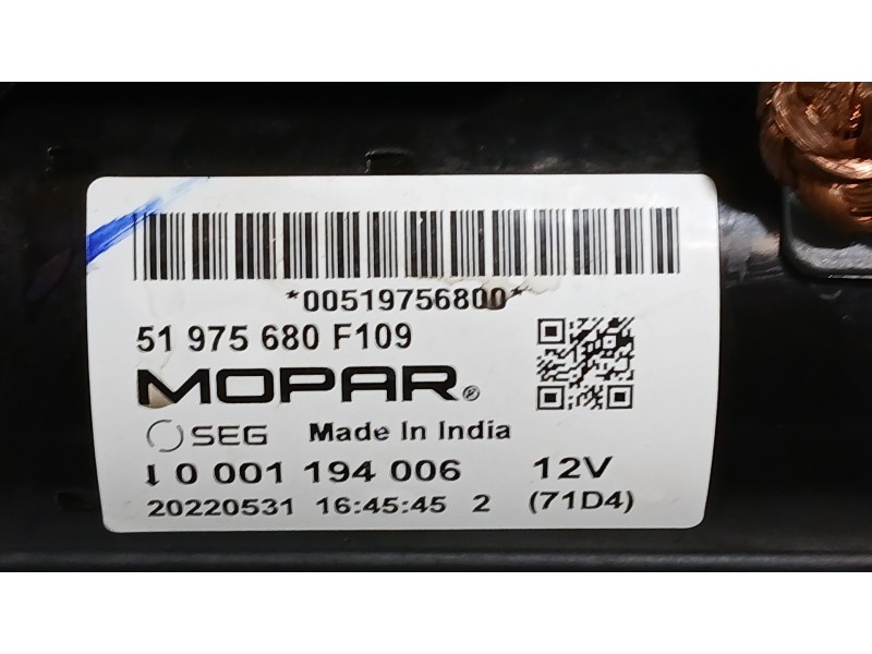 Recambio de motor arranque para fiat 500 (312_) 1.0 mild hybrid (312.ayd1b) referencia OEM IAM 51975680 MOPAR 0001194006