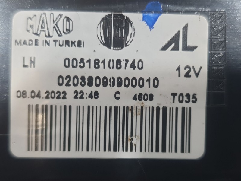 Recambio de piloto trasero izquierdo para fiat doblo cargo (263_) 1.4 natural power referencia OEM IAM 518106740 02038099900010 