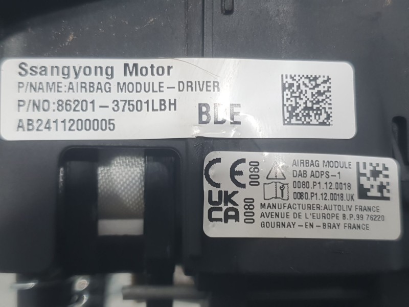 Recambio de kit airbag para kg mobility korando (c300) 1.5 referencia OEM IAM 8620137501LBH C/SALPICADERO Y PRETENSORES 86201375