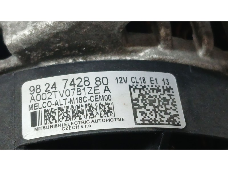 Recambio de alternador para opel combo furgoneta/monovolumen (k9) 1.5 d referencia OEM IAM 9824742880 MITSUBISHI A002TV0781ZE
