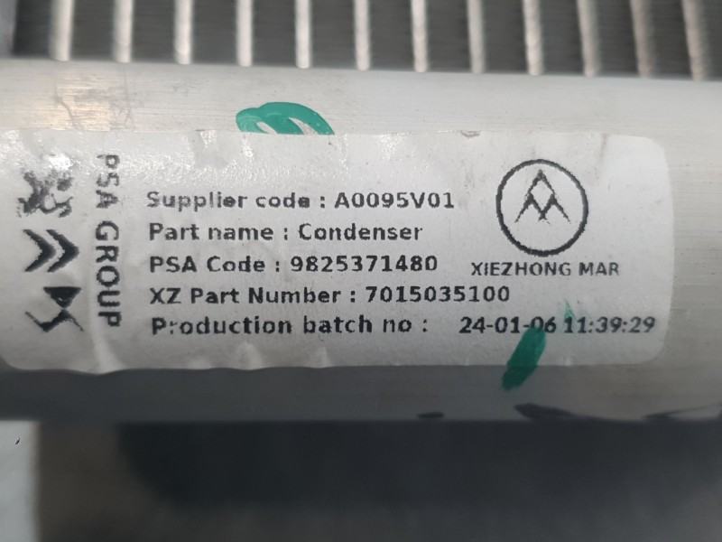 Recambio de condensador / radiador aire acondicionado para peugeot 2008 ii (ud_, us_, uy_, uj_, ur_, uc_) 1.2 puretech 100 refer