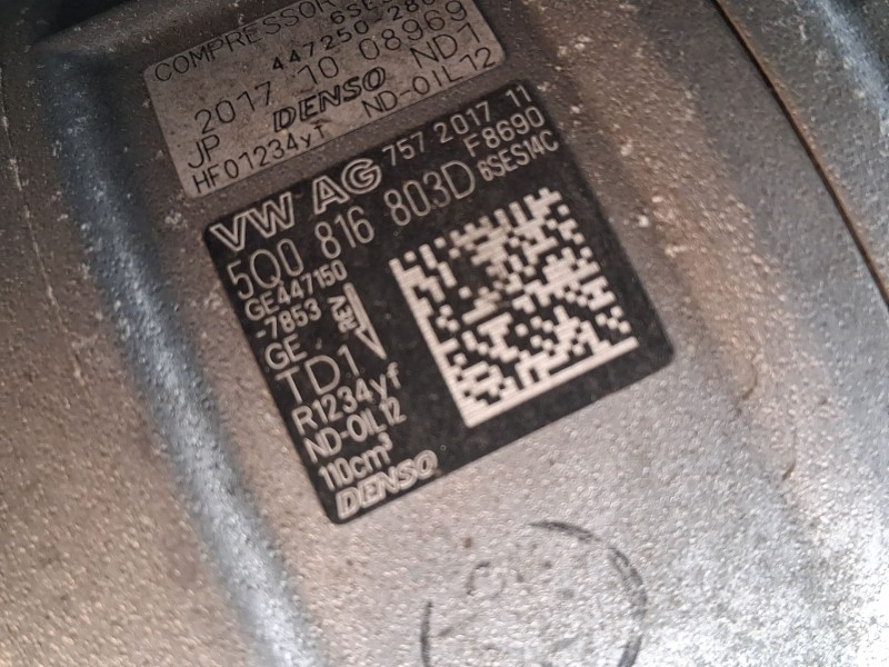 Recambio de compresor aire acondicionado para volkswagen polo vi (aw1, bz1, ae1) 1.0 tsi referencia OEM IAM 5Q0816803D  