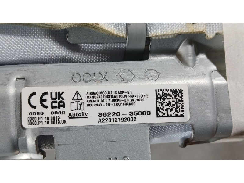 Recambio de airbag cortina delantero derecho para ssangyong tivoli 1.5 referencia OEM IAM 8622035000 AUTOLIV A22312192002