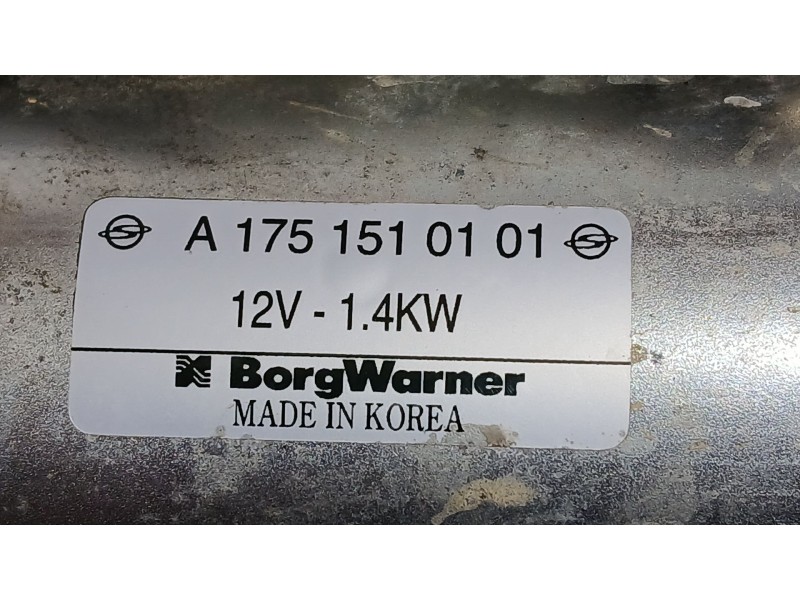 Recambio de motor arranque para ssangyong tivoli 1.5 referencia OEM IAM A1751510101 BORGWARNER 6731510001