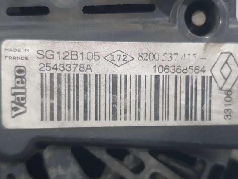 Recambio de alternador para dacia logan (ls_) 1.5 dci (ls0k) referencia OEM IAM 8200537415 2543378A VALEO