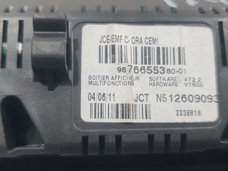 Recambio de pantalla multifuncion para peugeot 5008 (0u_, 0e_) 1.6 hdi referencia OEM IAM 9676655380  