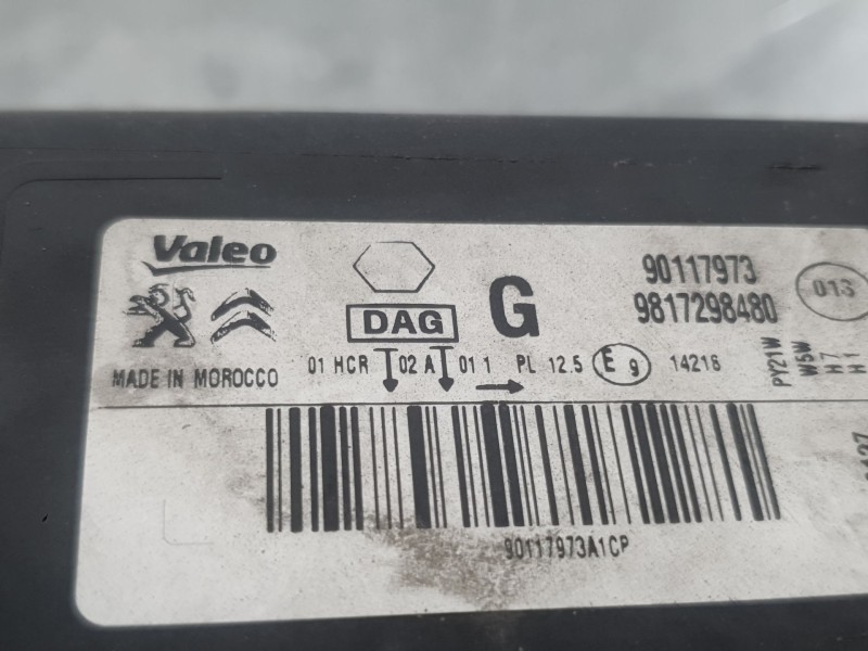 Recambio de faro izquierdo para citroën c-elysee (dd_) 1.2 vti 82 referencia OEM IAM 9817298480 90117973 VALEO