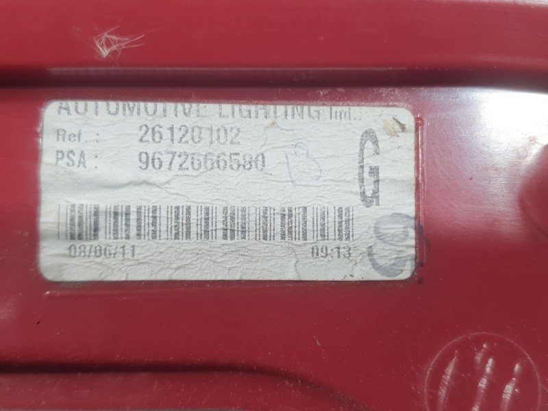 Recambio de piloto trasero izquierdo para peugeot 5008 (0u_, 0e_) 1.6 hdi referencia OEM IAM 9672666580  