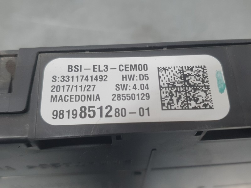 Recambio de caja reles / fusibles para citroën jumpy iii furgoneta (v_) 2.0 bluehdi 120 referencia OEM IAM 9819851280  