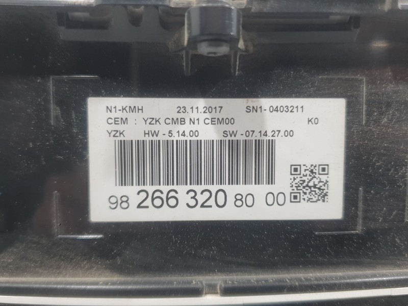 Recambio de cuadro instrumentos para citroën jumpy iii furgoneta (v_) 2.0 bluehdi 120 referencia OEM IAM 9826632080  
