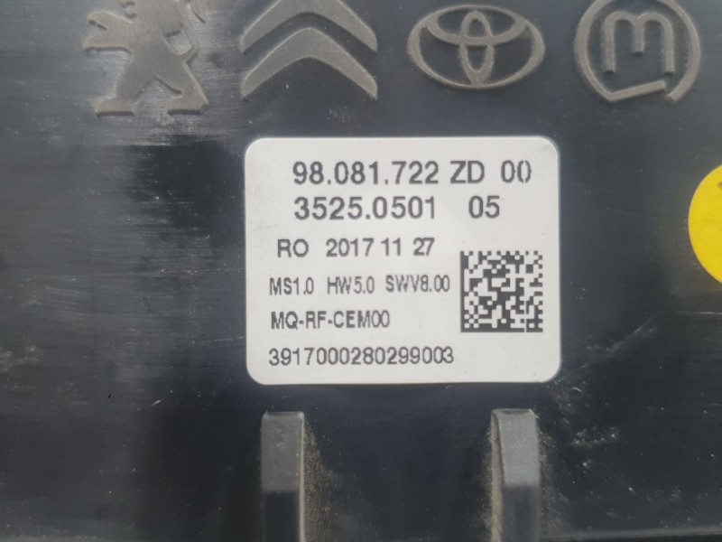 Recambio de mando climatizador para citroën jumpy iii furgoneta (v_) 2.0 bluehdi 120 referencia OEM IAM 98081722ZD  