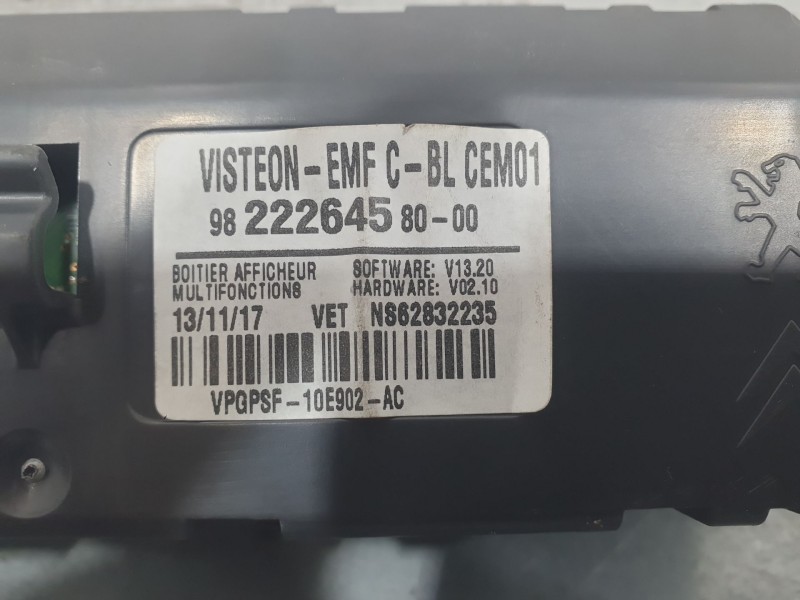 Recambio de pantalla multifuncion para citroën jumpy iii furgoneta (v_) 2.0 bluehdi 120 referencia OEM IAM 9822264580  