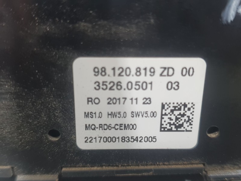 Recambio de mando radio para citroën jumpy iii furgoneta (v_) 2.0 bluehdi 120 referencia OEM IAM 98120819ZD  