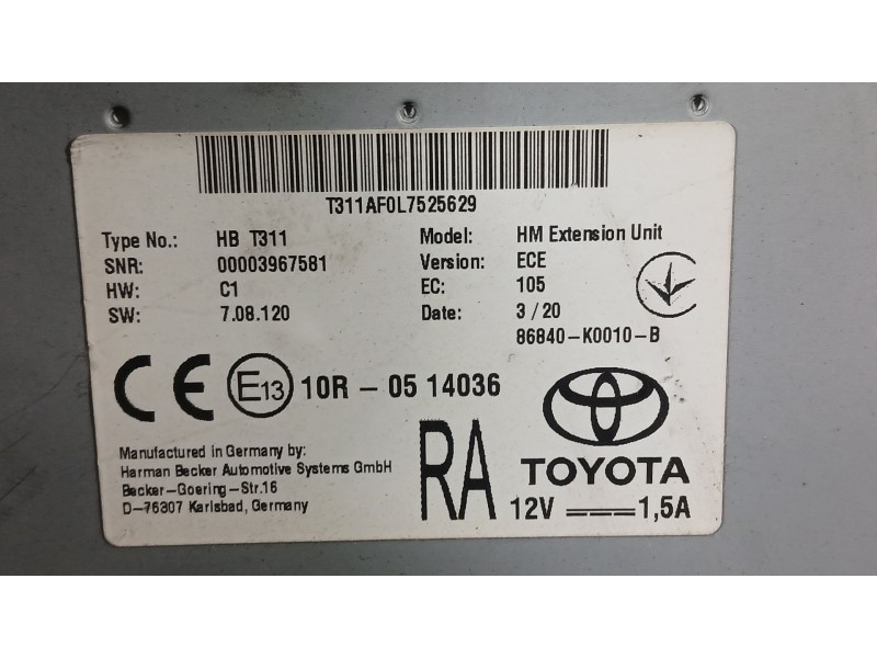 Recambio de modulo electronico para toyota corolla ranchera familiar (_e21_) 1.8 hybrid (zwe211) referencia OEM IAM   