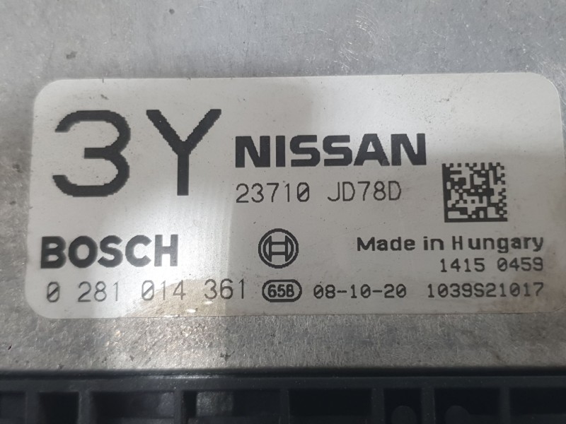 Recambio de centralita motor uce para nissan qashqai i (j10, nj10) 2.0 dci a las 4 ruedas referencia OEM IAM 23710JD78B 02810143