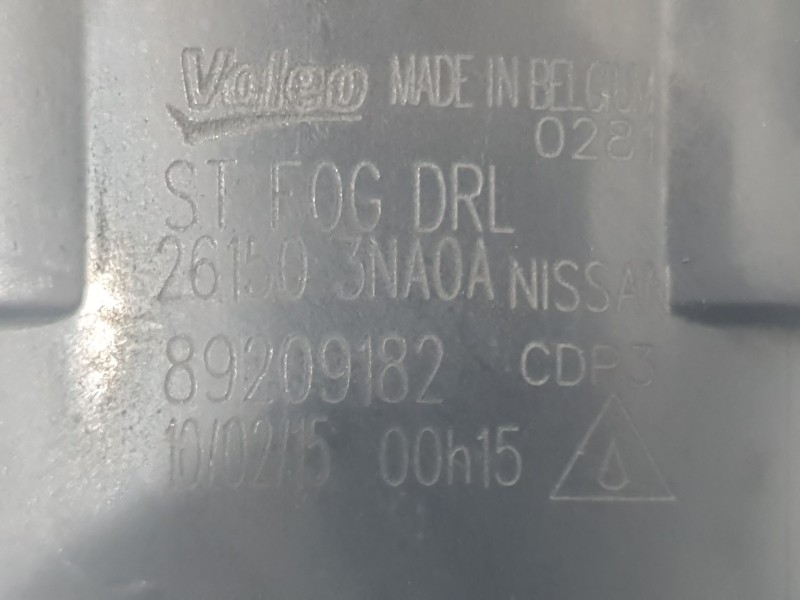 Recambio de faro antiniebla izquierdo para nissan leaf (ze0) electric referencia OEM IAM 261503NA0A 89209182 VALEO