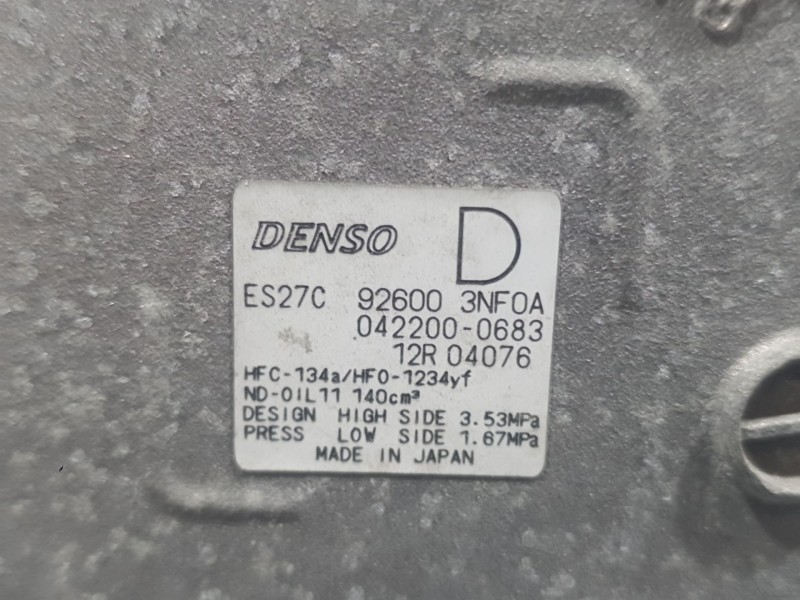 Recambio de compresor aire acondicionado para nissan leaf (ze0) electric referencia OEM IAM 926003NF0A 0422000683 DENSO