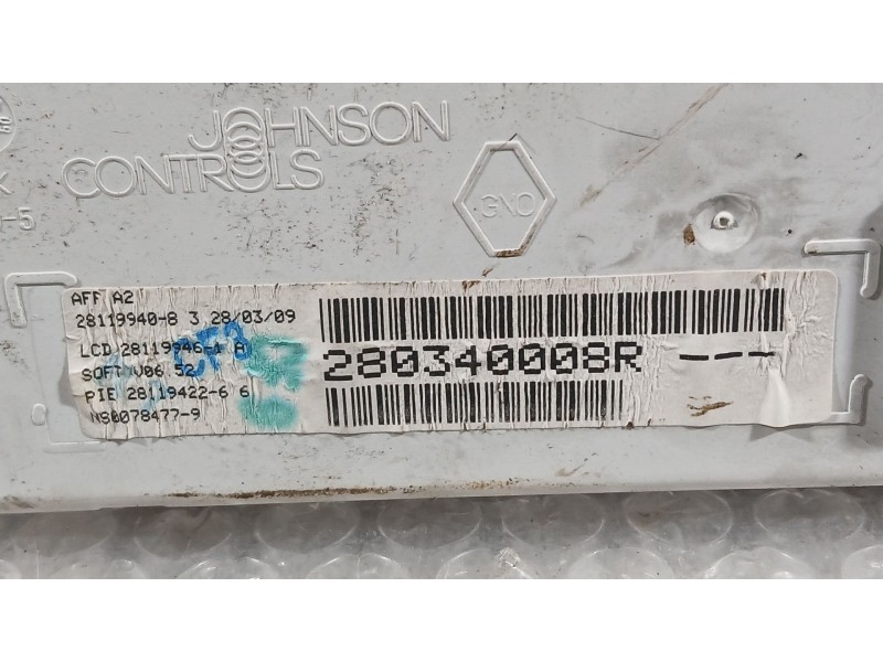 Recambio de pantalla multifuncion para renault megane iii hatchback (bz0/1_, b3_) 1.5 dci referencia OEM IAM 280340008R JOHNSON 