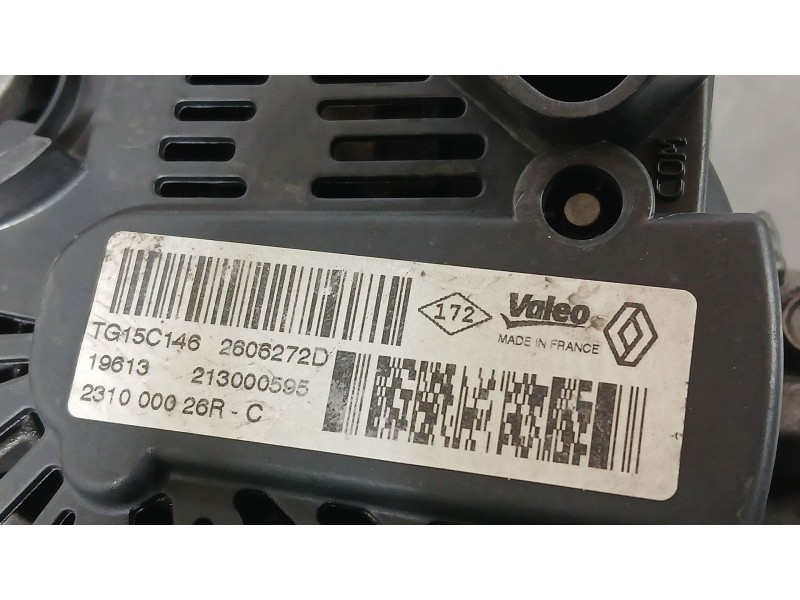 Recambio de alternador para renault megane iii hatchback (bz0/1_, b3_) 1.5 dci referencia OEM IAM 213000595 VALEO TG15C146