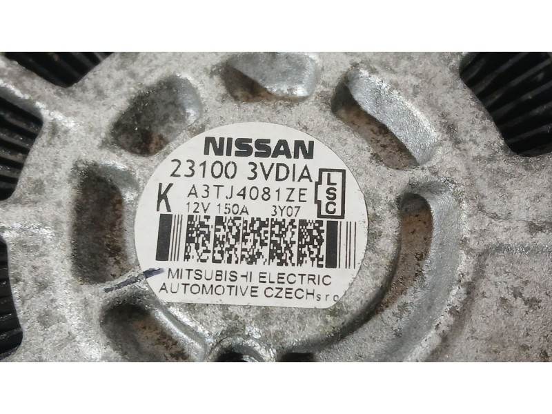 Recambio de alternador para nissan note (e12) 1.5 dci referencia OEM IAM 231003VD1A MITSUBISHI A3TJ4081ZE