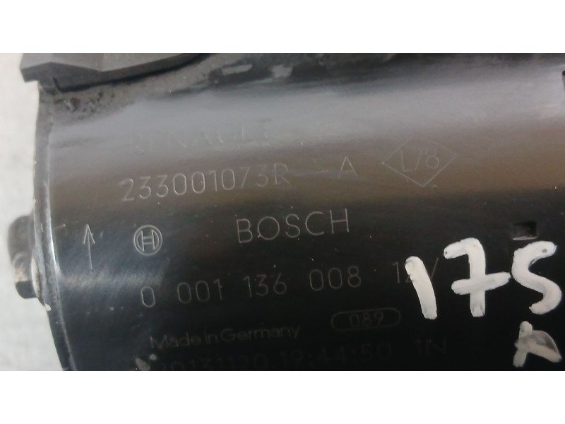 Recambio de motor arranque para nissan note (e12) 1.5 dci referencia OEM IAM 233001073R BOSCH 0001136008