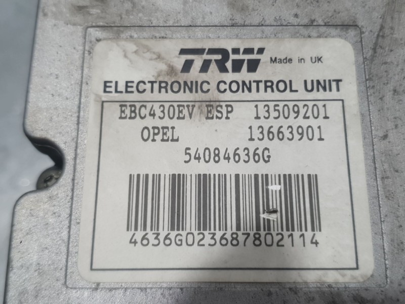 Recambio de abs para opel vectra c (z02) 2.0 dti 16v (f69) referencia OEM IAM 13509201 54084636G TRW