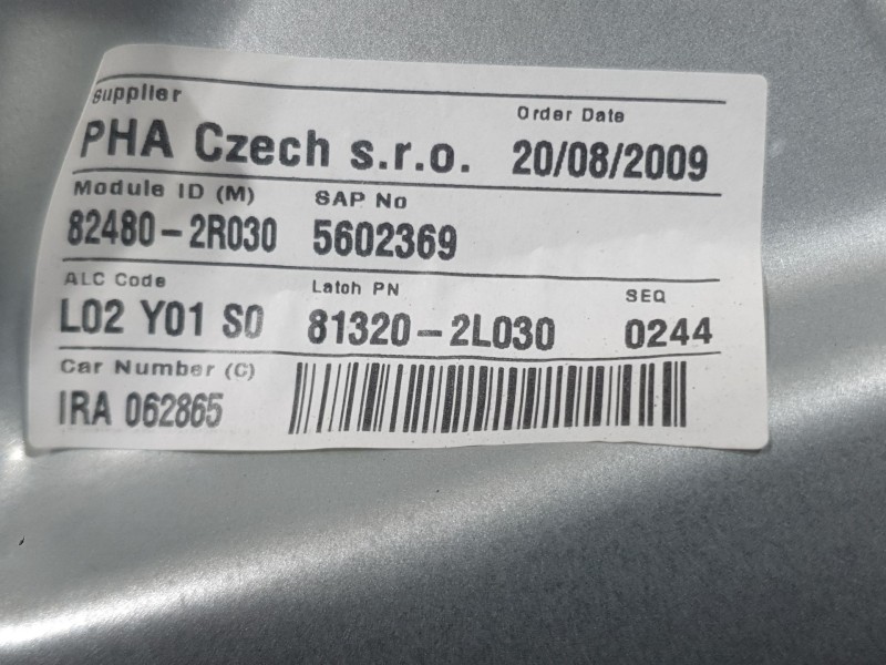 Recambio de elevalunas delantero derecho para hyundai i30 (fd) 1.6 crdi referencia OEM IAM 824802R030  
