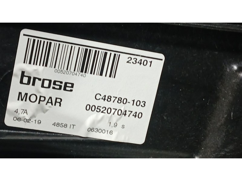 Recambio de elevalunas trasero izquierdo para fiat 500x (334_) 1.0 (334.axn1b) referencia OEM IAM 52070474 BROSE 2 PINS C4878010