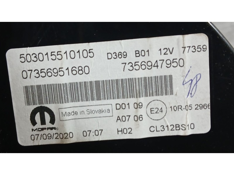 Recambio de cuadro instrumentos para fiat 500 (312_) 1.0 mild hybrid (312.ayd1b) referencia OEM IAM 7356947980  503015510105