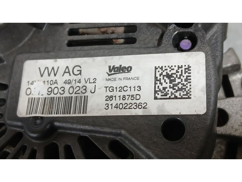 Recambio de alternador para seat leon (5f1) 1.6 tdi referencia OEM IAM 03L903023J VALEO TG12C113