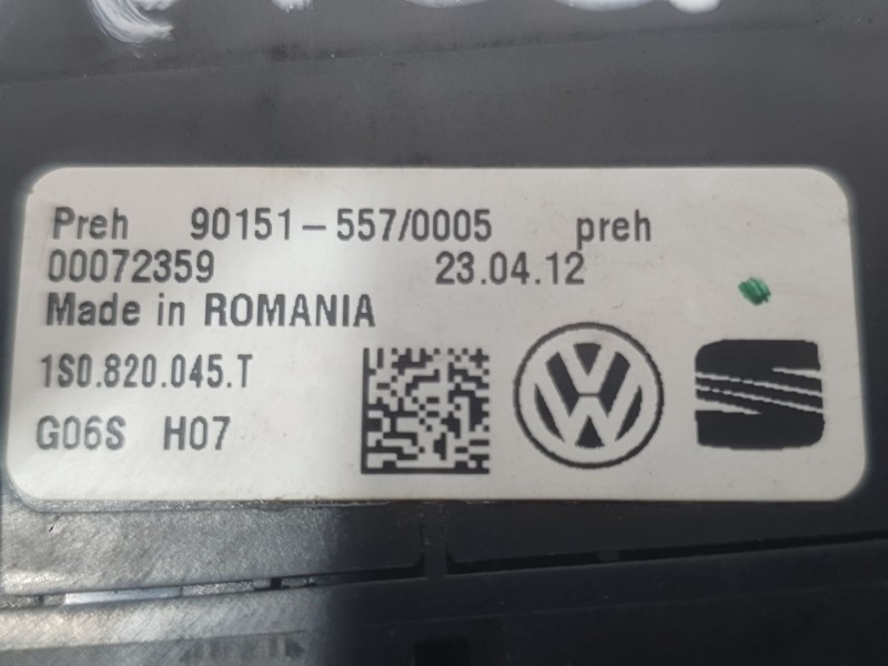 Recambio de mando calefaccion / aire acondicionado para seat mii (kf1, ke1) 1.0 referencia OEM IAM 1S0820045T  