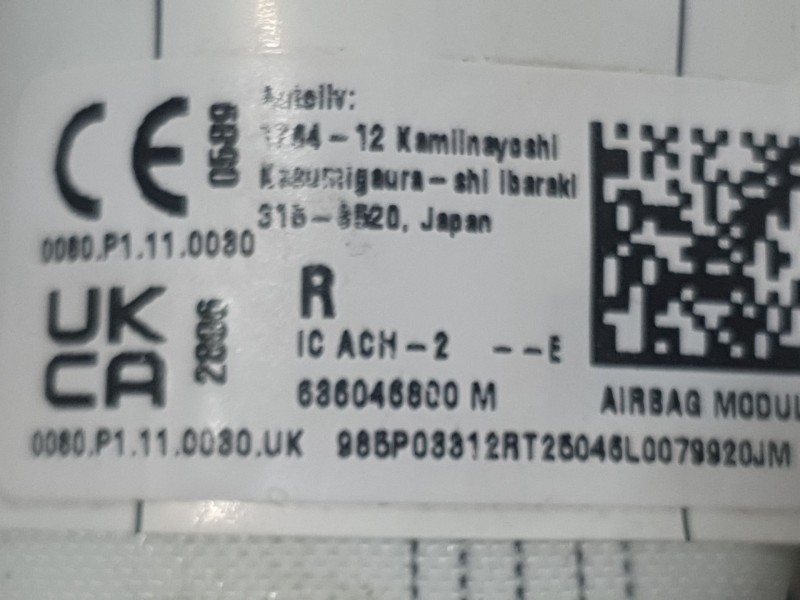 Recambio de airbag cortina delantero derecho para mitsubishi colt 100t motion referencia OEM IAM 636046800M M36407046 AUTOLIV