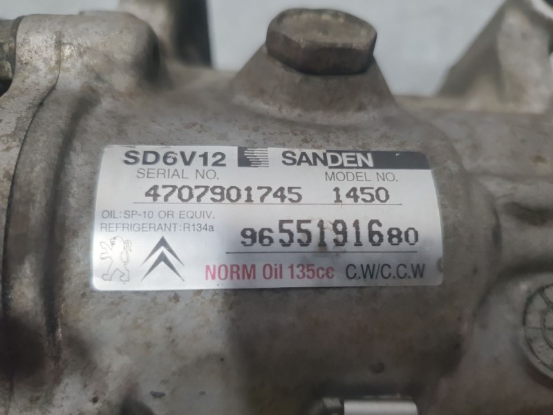 Recambio de compresor aire acondicionado para citroën c2 (jm_) 1.4 hdi referencia OEM IAM 9655191680 4707901745 SANDEN