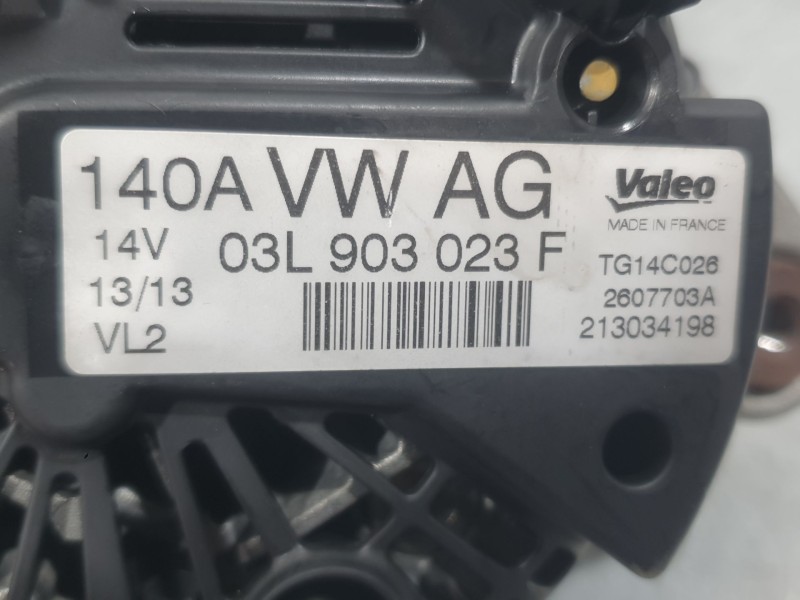 Recambio de alternador para seat toledo iv (kg3) 1.6 tdi referencia OEM IAM 03L903023F 2607703A VALEO