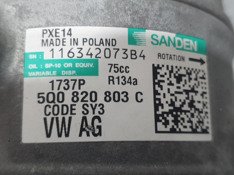 Recambio de compresor aire acondicionado para seat toledo iv (kg3) 1.6 tdi referencia OEM IAM 5Q0820803C 116342073B4 SANDEN