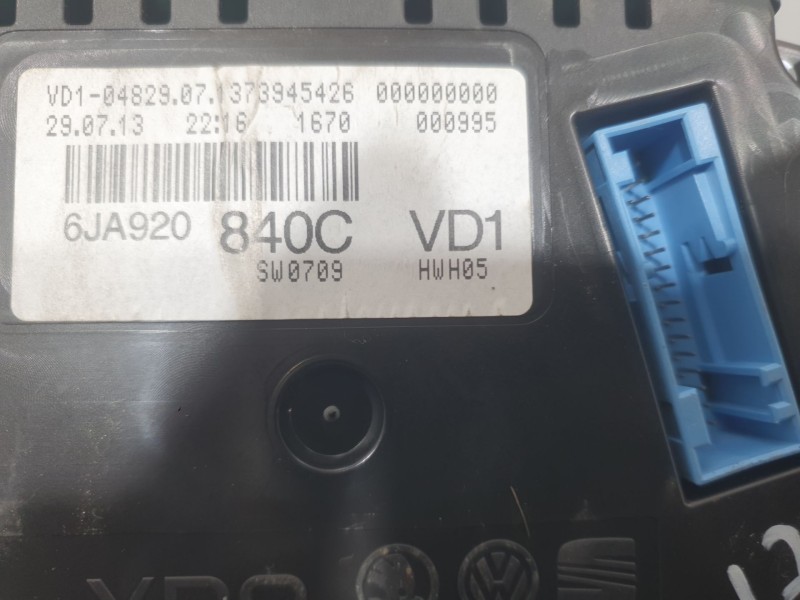 Recambio de cuadro instrumentos para seat toledo iv (kg3) 1.6 tdi referencia OEM IAM 6JA920840C  