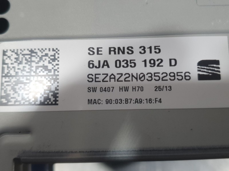 Recambio de sistema navegacion gps para seat toledo iv (kg3) 1.6 tdi referencia OEM IAM 6JA035192D  