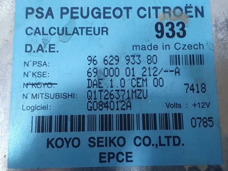 Recambio de centralita direccion para citroën c2 (jm_) 1.4 hdi referencia OEM IAM 9662993380  