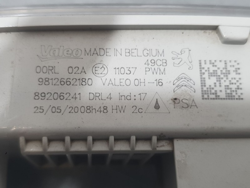 Recambio de piloto delantero derecho para citroën c-elysee (dd_) 1.5 bluehdi 100 referencia OEM IAM 9812662180 LUZ DIURNA VALEO8