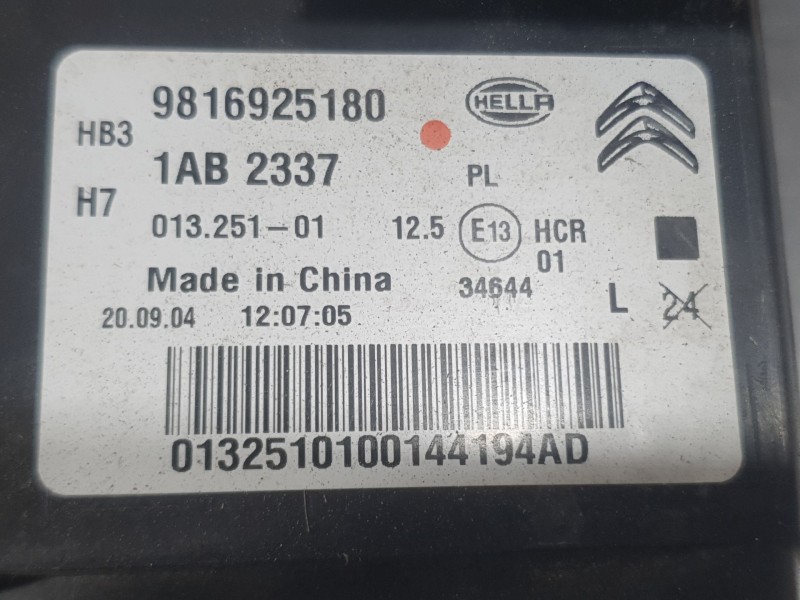 Recambio de faro izquierdo para citroën c5 aircross (ac_, aj_, ar_, a4_) 1.2 puretech 130 (arhnsj) referencia OEM IAM 9816925180