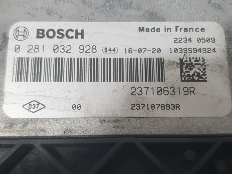 Recambio de centralita motor uce para renault talisman (lp_) 1.6 dci 130 referencia OEM IAM 237106319R 0281032928 BOSCH