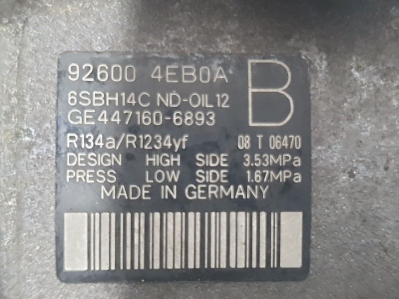 Recambio de compresor aire acondicionado para renault talisman (lp_) 1.6 dci 130 referencia OEM IAM 926004EB0A 926004EB0A 