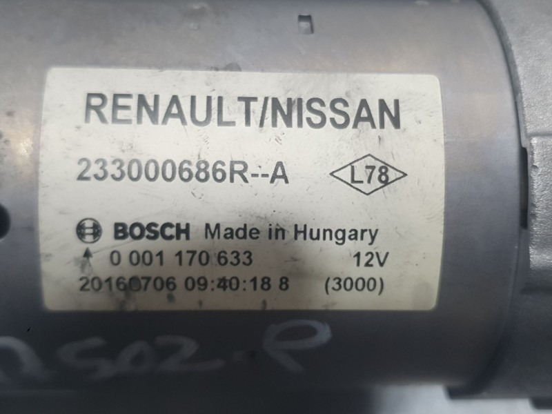 Recambio de motor arranque para renault talisman (lp_) 1.6 dci 130 referencia OEM IAM 233000686R 0001170633 BOSCH