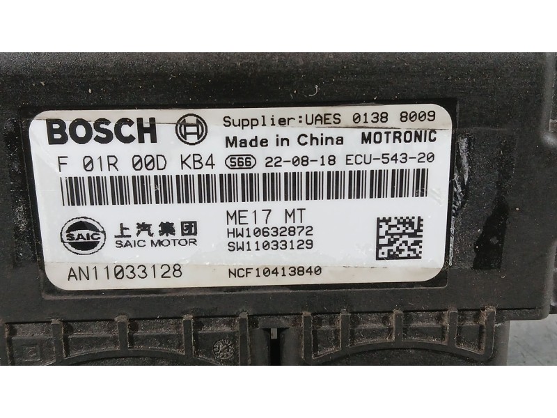 Recambio de centralita motor uce para mg zs suv (azs1) 1.5 vti referencia OEM IAM AN11033128 SAIC MOTOR BOSCH F01R00DKB4