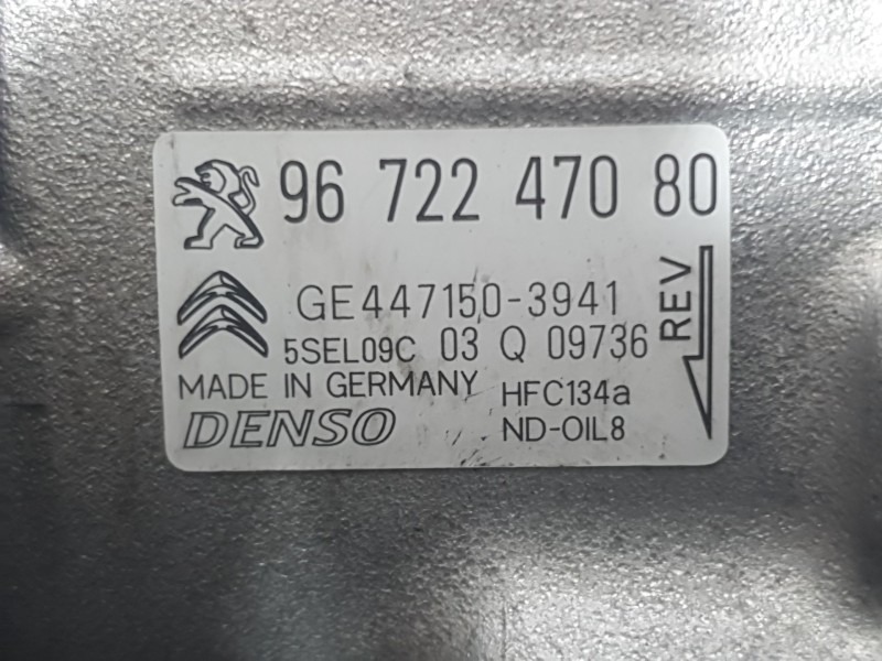 Recambio de compresor aire acondicionado para peugeot 2008 i (cu_) 1.2 vti referencia OEM IAM 9672247080 4471503941 DENSO