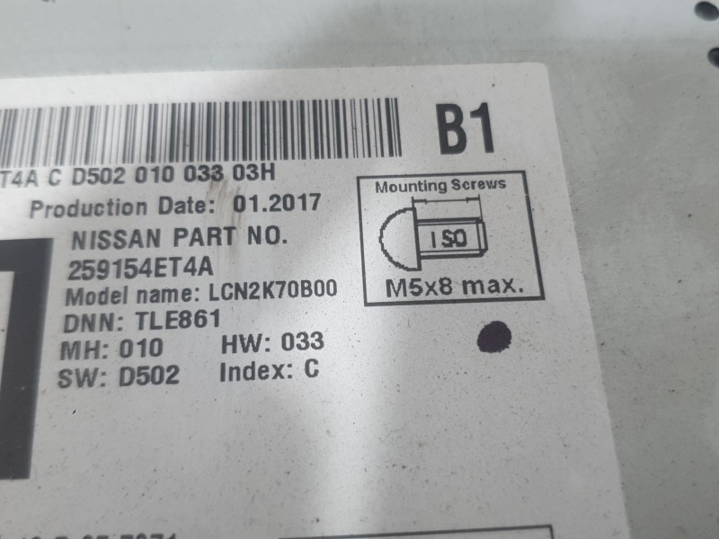 Recambio de sistema navegacion gps para nissan qashqai ii (j11, j11_) 1.5 dci referencia OEM IAM 259154ET4A 7612033104 BOSCH