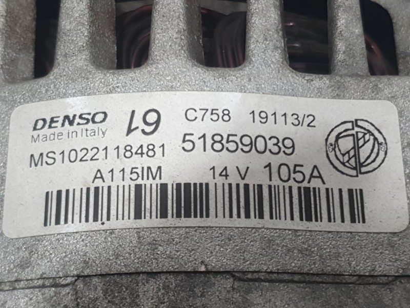 Recambio de alternador para fiat 500l (351_, 352_) 1.4 (199lyb1b) referencia OEM IAM 51859039 MS1022118481 DENSO