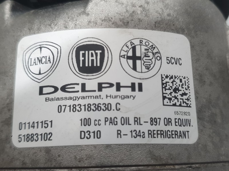 Recambio de compresor aire acondicionado para fiat 500l (351_, 352_) 1.4 (199lyb1b) referencia OEM IAM 51883102 07183183630 DELP
