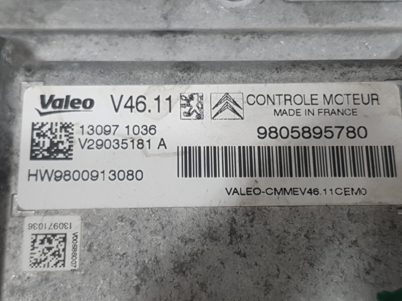 Recambio de centralita motor uce para peugeot 2008 i (cu_) 1.2 vti referencia OEM IAM 9805895780 29035181 VALEO