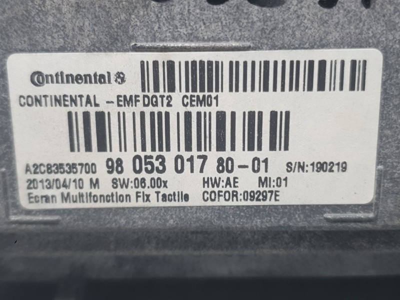 Recambio de sistema navegacion gps para peugeot 2008 i (cu_) 1.2 vti referencia OEM IAM 9805301780 A2C83535700 CONTINENTAL